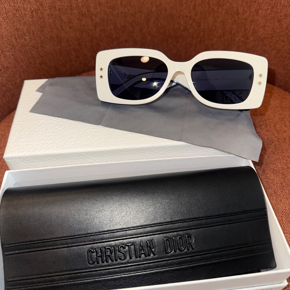 Dior White and Black Sunglasses